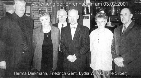 Verleihung der silbernen Ehrennadeln am 03.02.2001