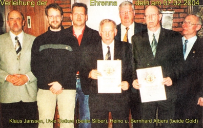 Verleihung der silbernen und goldenen Ehrennadeln am 07.02.2004
