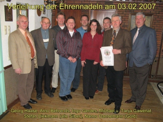 Verleihung der silbernen und goldenen Ehrennadeln am 03.02.2007