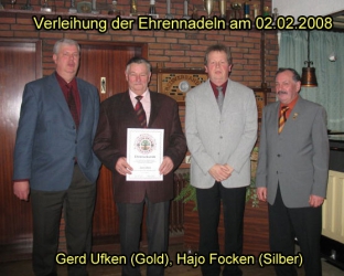 Verleihung der silbernen und goldenen Ehrennadeln am 02.02.2008