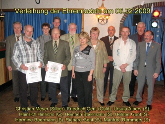 Verleihung der silbernen und goldenen Ehrennadeln am 06.02.2009