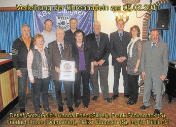 Verleihung der silbernen, goldenen und diamantenen Ehrennadeln am 05.02.2011