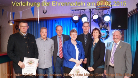 Verleihung der silbernen und goldenen Ehrennadeln am 07.02.2015