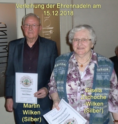 Verleihung der silbernen Ehrennadeln am 15.12.2018