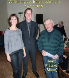 Verleihung der silbernen Ehrennadel am 14.12.2019